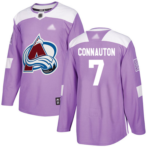 Cheap Adidas Colorado Avalanche 7 Kevin Connauton Purple Authentic Fights Cancer Stitched Youth NHL Jersey
